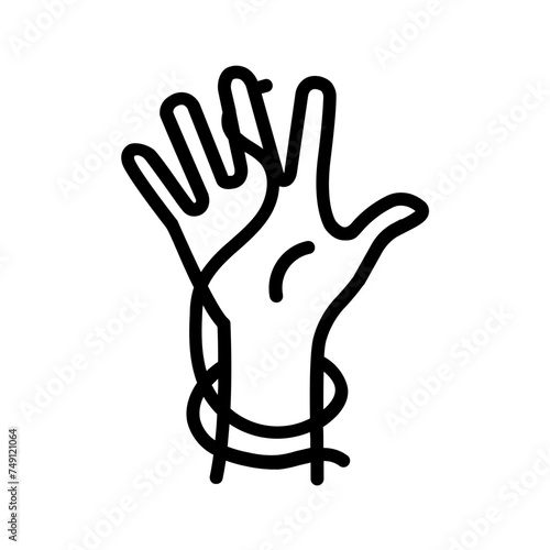Vector black line icon for Exploit
