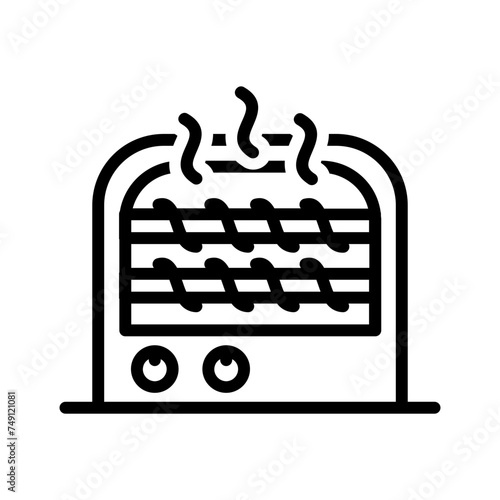 Vector black line icon for Heater