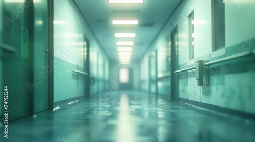 Abstract blur hospital interior for background