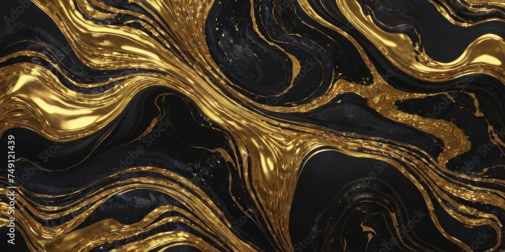 Liquid black marble with gold textures. Luxury pattern, golden, fluid illustration. Abstract melted, golden, texture. Liquid black marble with gold textures. Luxury pattern, golden, fluid illustration. Abstract melted, golden, texture.
