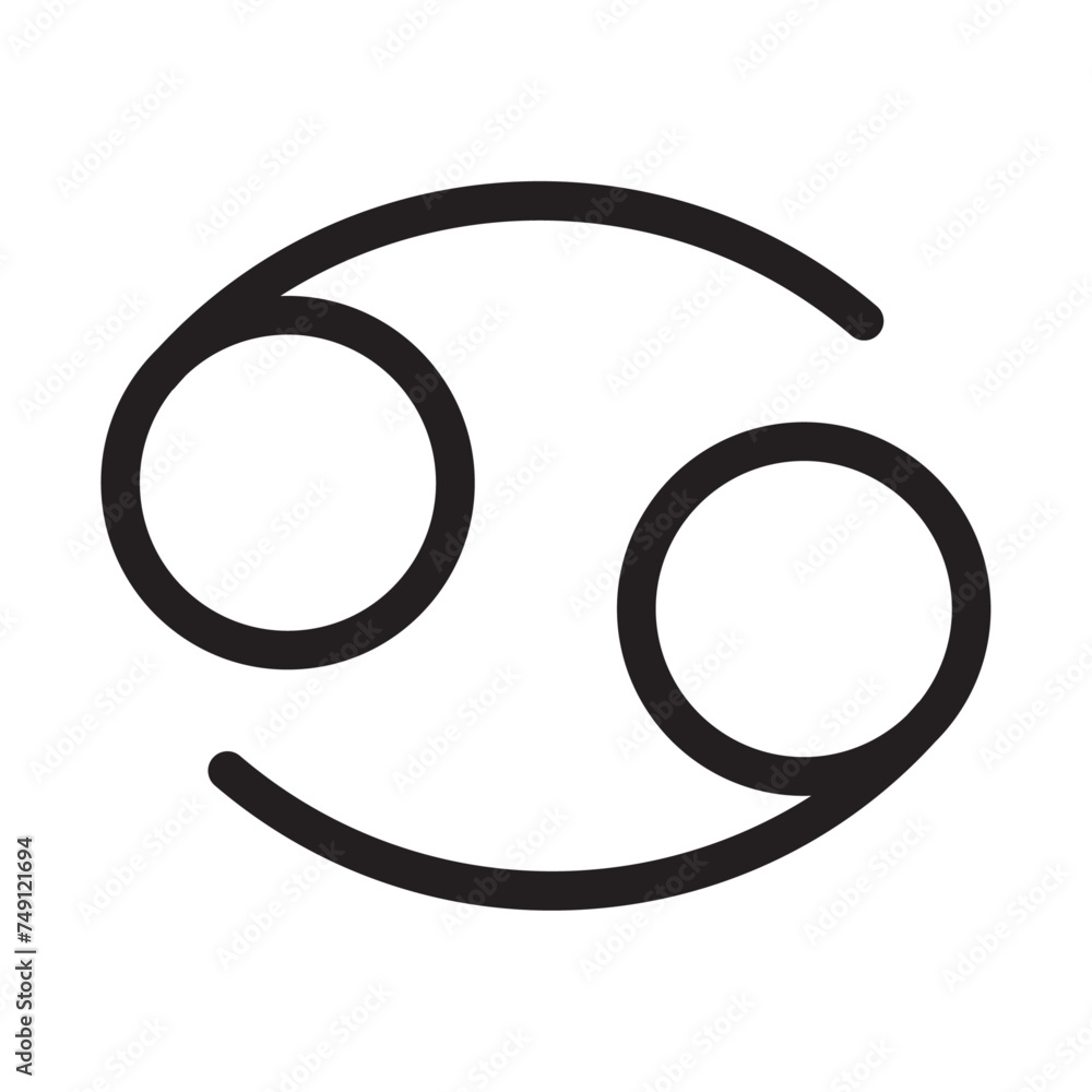 Cancer sign. astrological sign symbols. black vector. symbol for horoscope. Cancer sign. astrological sign symbols. black vector. symbol for horoscope.