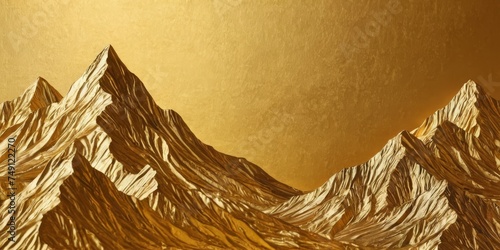 Mountain line art background, luxury gold wallpaper design for cover, invitation background, packaging design, wall art and print