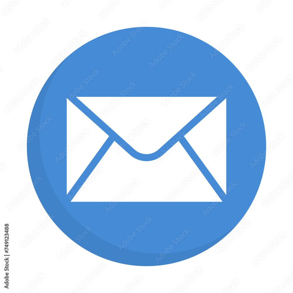 Blue mail icon. Mail button. Vector. Blue mail icon. Mail button. Vector.
