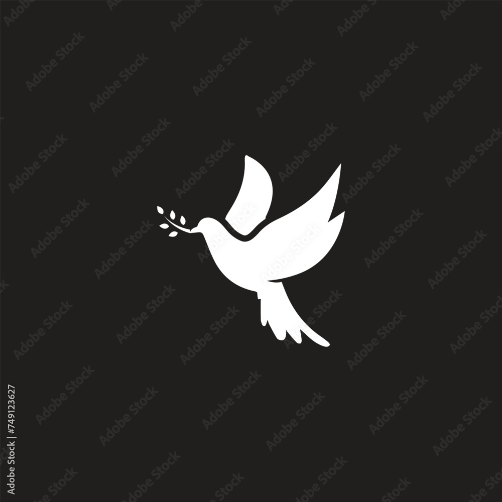 Dove Icon on Black and White Vector Backgrounds
Dove Icon on Black and White Vector Backgrounds