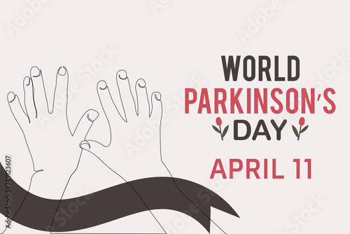 World Parkinson's Day horizontal banner background design template.
Parkinson's disease poster vector illustration.