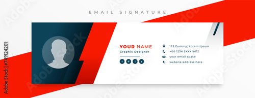 stylish mail footer template design with digital profile