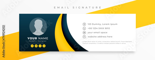elegant mail signature card template with digital profile design