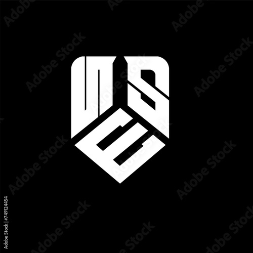 NES letter logo design on black background. NES creative initials letter logo concept. NES letter design.
 photo