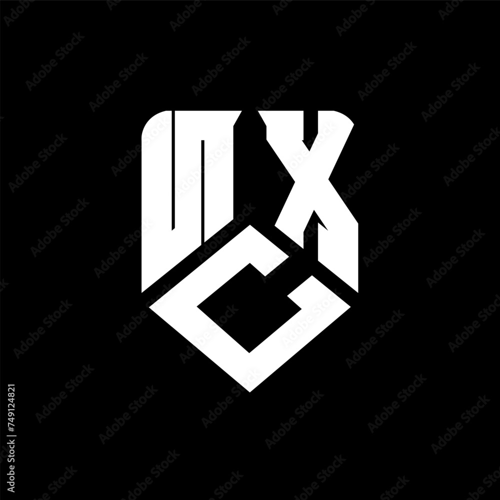 Fototapeta premium NCX letter logo design on black background. NCX creative initials letter logo concept. NCX letter design. 