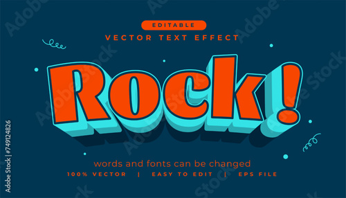 editable 3d rock font text effect in cartoon style