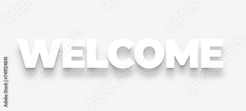 3d style elegant welcome text on white banner design