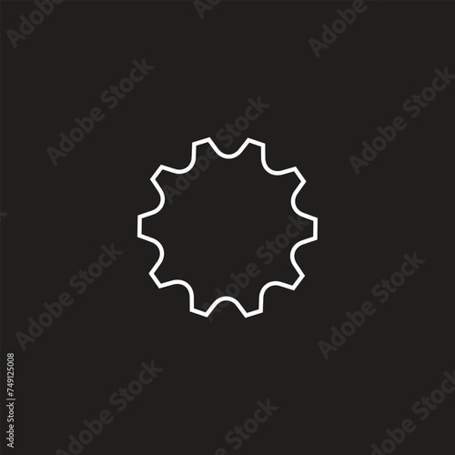 Gear icon template color editable. Gear symbol vector sign isolated on black background.