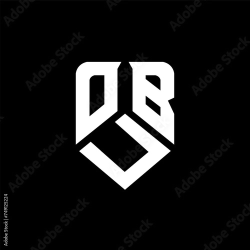 OUB letter logo design on black background. OUB creative initials letter logo concept. OUB letter design.
 photo