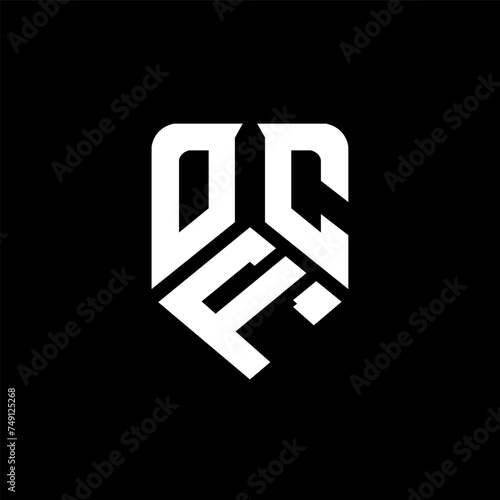 OFC letter logo design on black background. OFC creative initials letter logo concept. OFC letter design.
