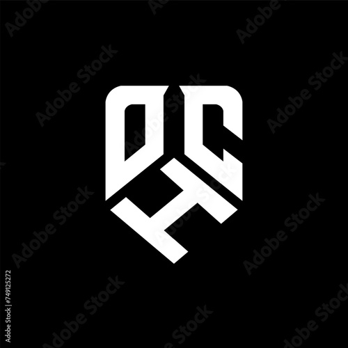 OHC letter logo design on black background. OHC creative initials letter logo concept. OHC letter design.
 photo