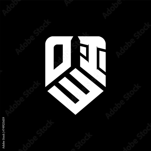 OWI letter logo design on black background. OWI creative initials letter logo concept. OWI letter design.
 photo