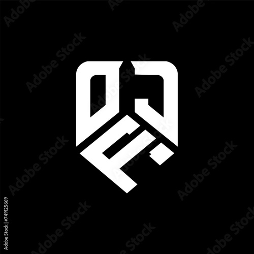 OFJ letter logo design on black background. OFJ creative initials letter logo concept. OFJ letter design. 