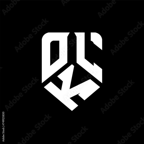 OKL letter logo design on black background. OKL creative initials letter logo concept. OKL letter design.
 photo