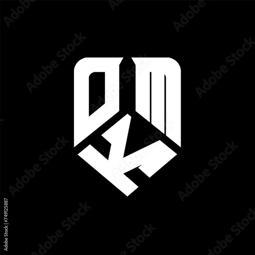 OKM letter logo design on black background. OKM creative initials letter logo concept. OKM letter design. 