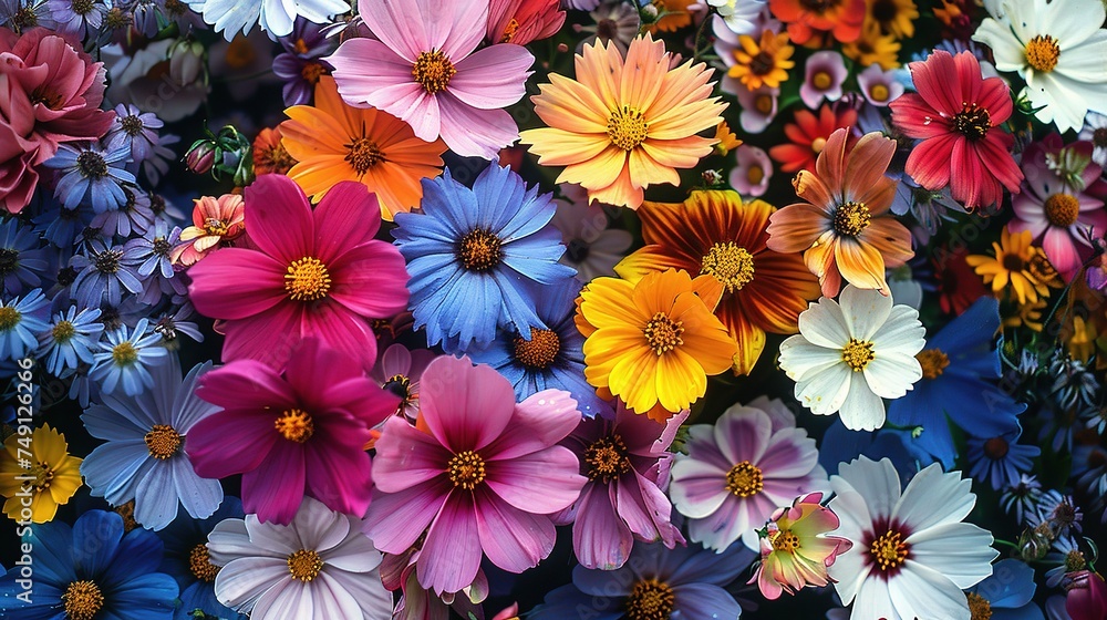 Beautiful cosmos flowers blooming in garden Beautiful cosmos flowers blooming in garden
