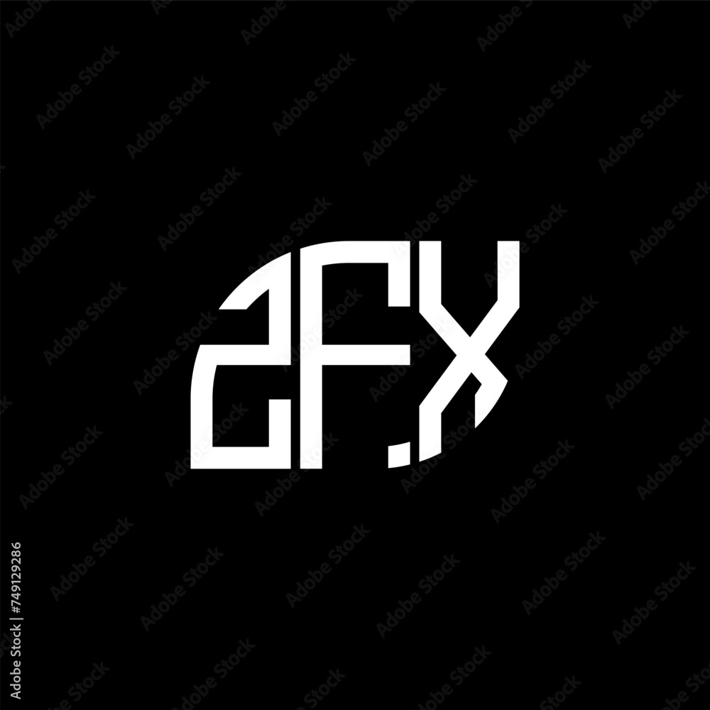 Fototapeta premium ZFX letter logo design on black background. ZFX creative initials letter logo concept. ZFX letter design. 