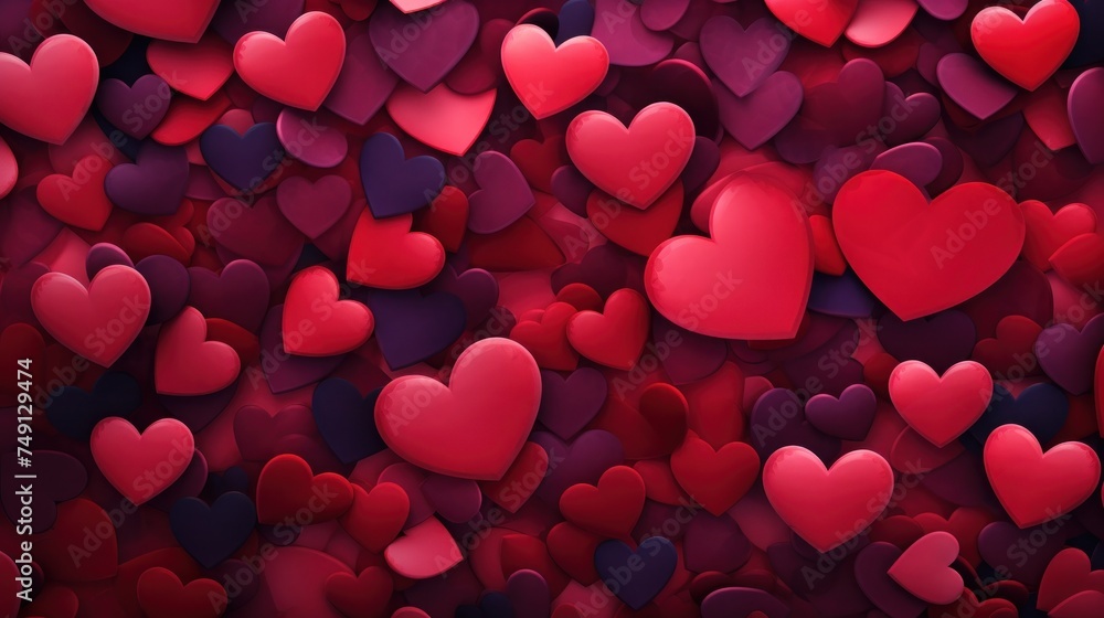 Abstract hearts as romantic background