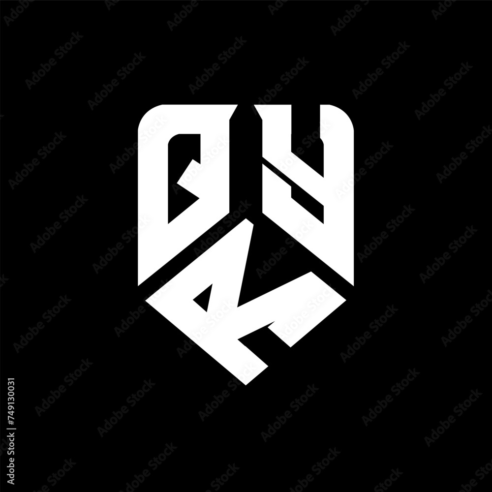Obraz premium QRY letter logo design on black background. QRY creative initials letter logo concept. QRY letter design. 