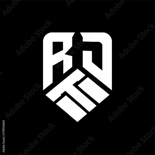 RTD letter logo design on black background. RTD creative initials letter logo concept. RTD letter design.
 photo