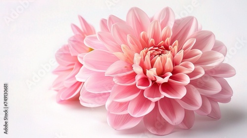 blooming beautiful pink flower isolated on white background © INK ART BACKGROUND
