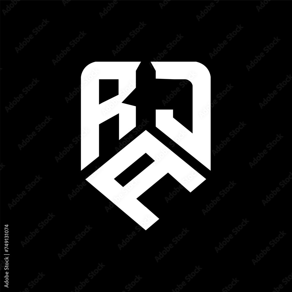 RAJ letter logo design on black background. RAJ creative initials letter logo concept. RAJ letter design.
 - obrazy, fototapety, plakaty 