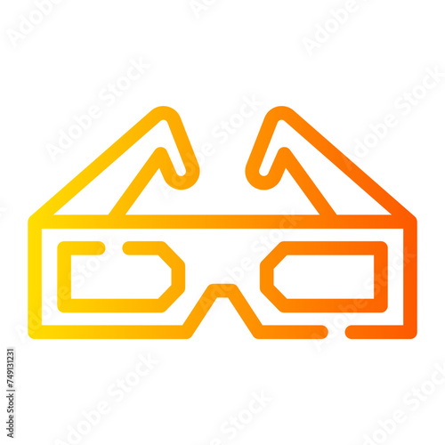 3d glasses Line Gradient Icon