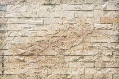 Brick sandstone wall with seamless patterns light brown on background