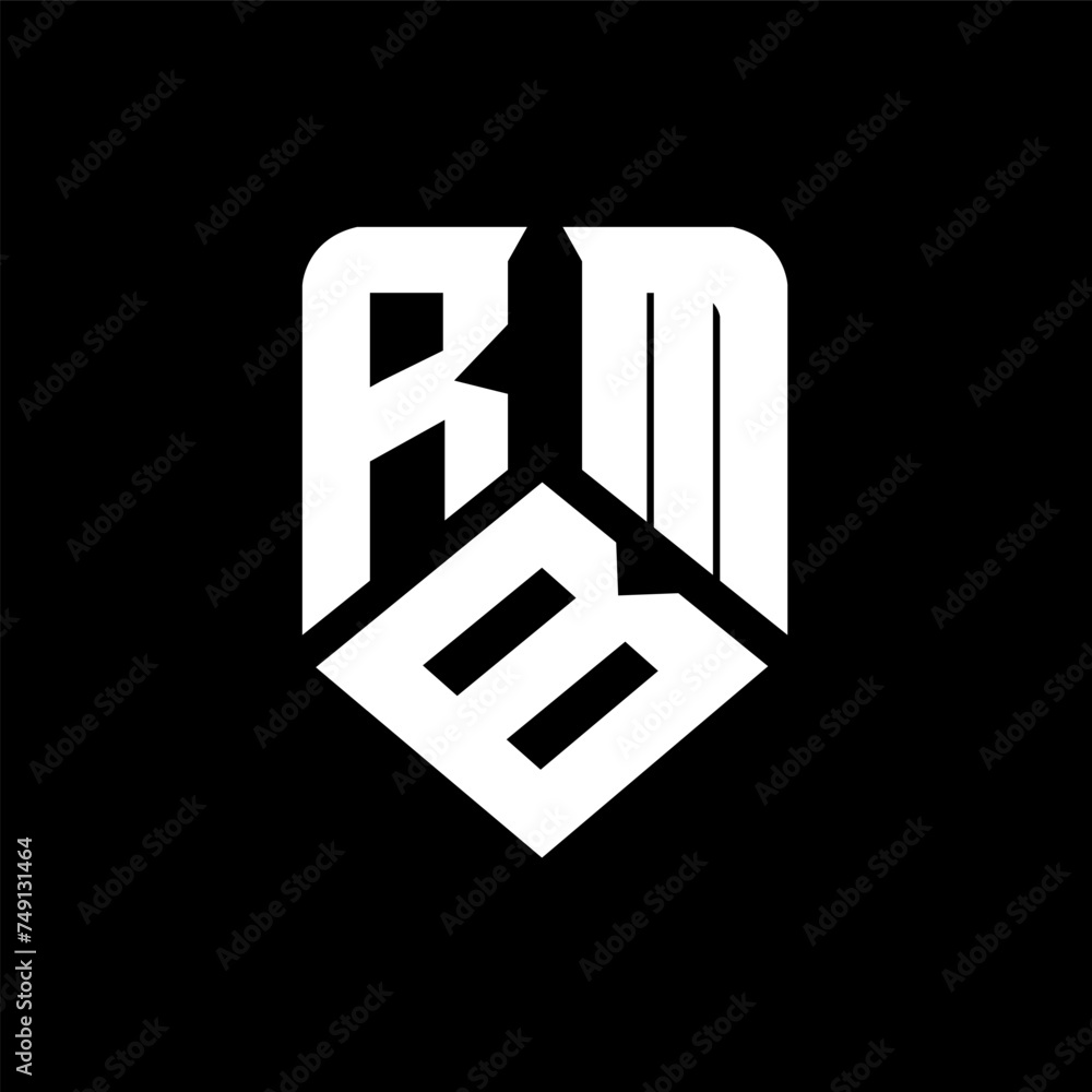 RBM letter logo design on black background. RBM creative initials ...