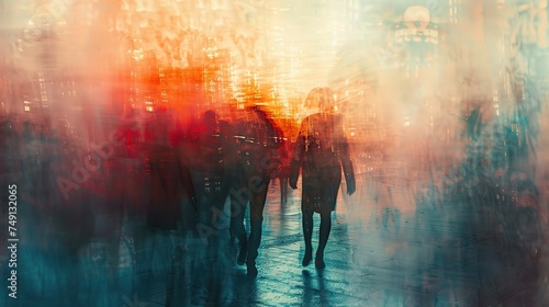 blur abstract people background photo
