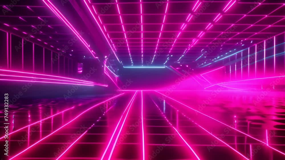 Futuristic Tunnel With Neon Lights and Reflections Generative AI Futuristic Tunnel With Neon Lights and Reflections Generative AI