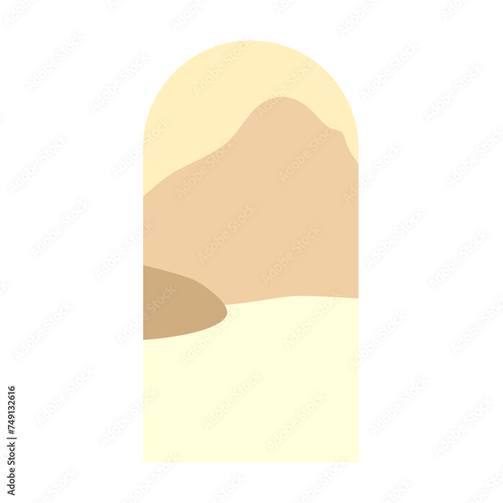 Boho Shape Silhouette Landscape Background Template Boho Shape Silhouette Landscape Background Template