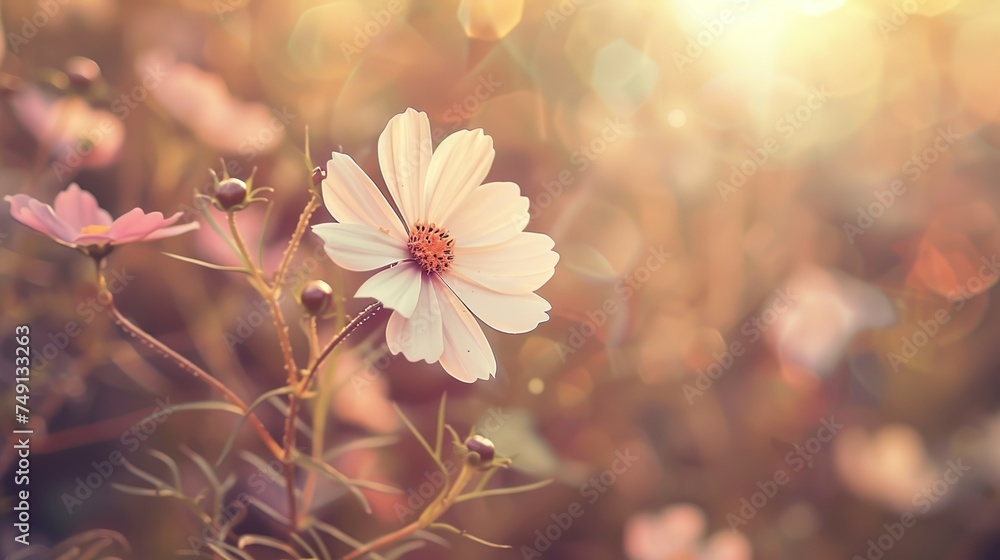 Little flower vintage background, beautiful nature