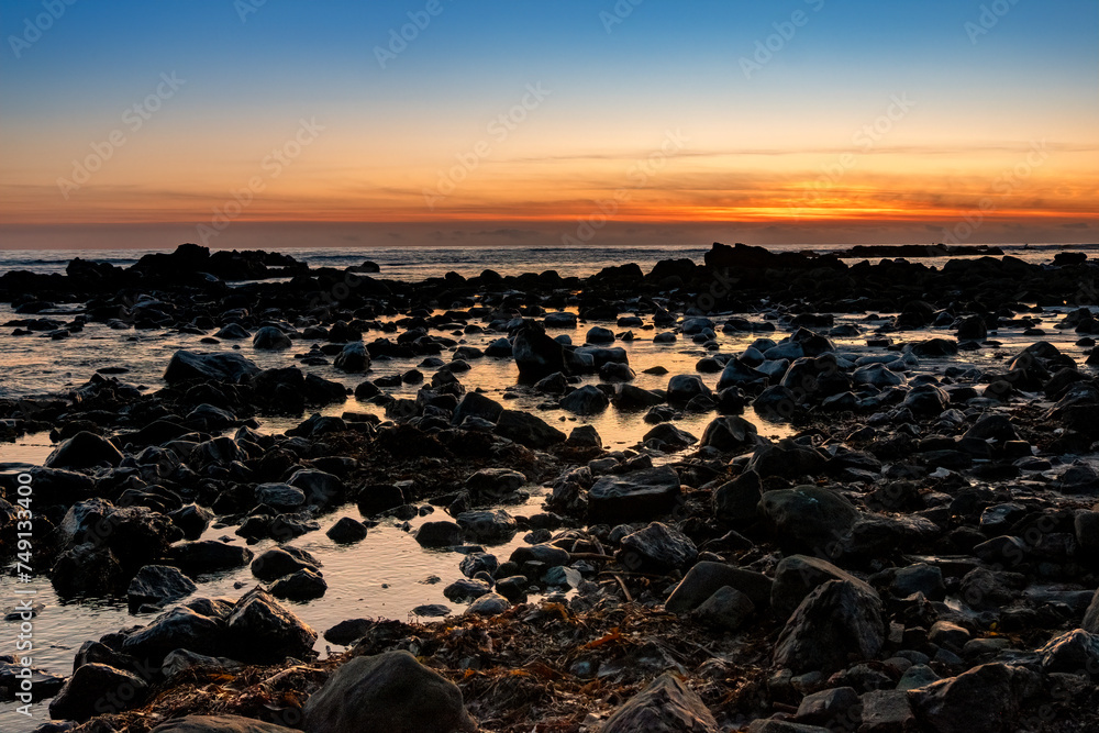 Obraz premium Ytri Tunga Beach at Sunset, Iceland