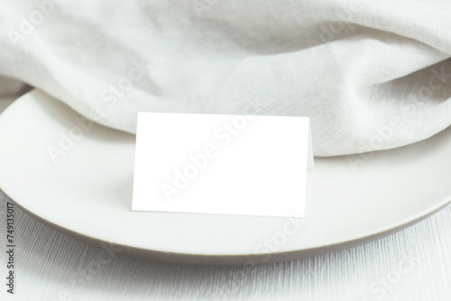 Принти на полотні business card mock up blank white paper fold wedding place wedding seating, mess