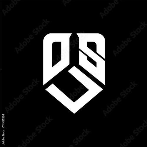 OUS letter logo design on black background. OUS creative initials letter logo concept. OUS letter design.
 photo