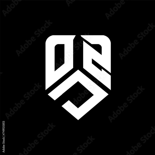 ODZ letter logo design on black background. ODZ creative initials letter logo concept. ODZ letter design.
 photo