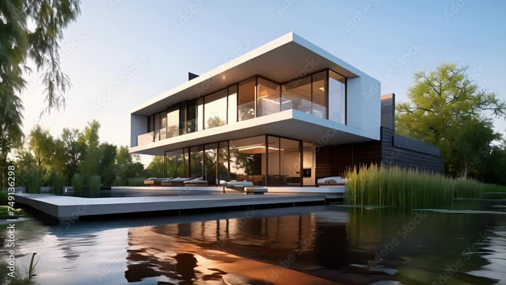 A true architectural feat this home features a floating design that defies gravity with its sleek lines and minimalist aesthetic. A true architectural feat this home features a floating design that defies gravity with its sleek lines and minimalist aesthetic.
