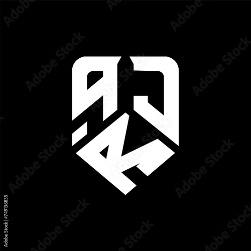 qRJ letter logo design on black background. qRJ creative initials letter logo concept. qRJ letter design. 