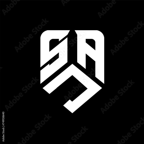 SJA letter logo design on black background. SJA creative initials letter logo concept. SJA letter design.
