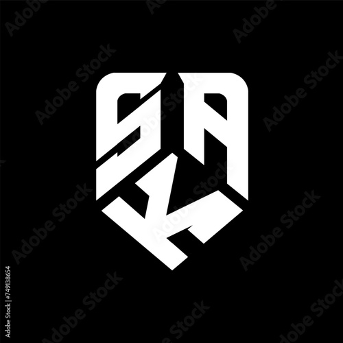 SKA letter logo design on black background. SKA creative initials letter logo concept. SKA letter design.
 photo