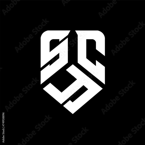 SYC letter logo design on black background. SYC creative initials letter logo concept. SYC letter design.
 photo