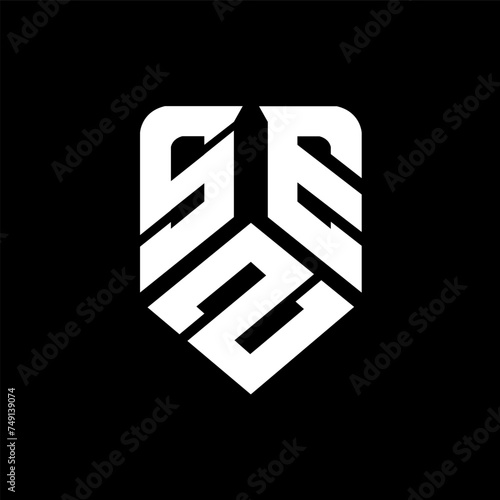 SZE letter logo design on black background. SZE creative initials letter logo concept. SZE letter design.
 photo