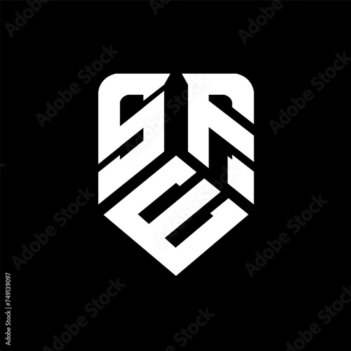 SEF letter logo design on black background. SEF creative initials letter logo concept. SEF letter design.
 photo