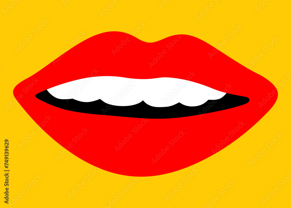 Female lips in a pop art style