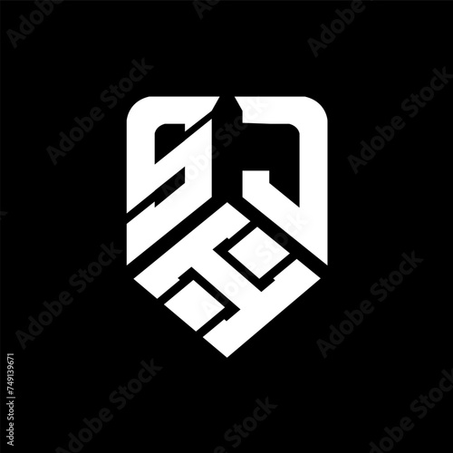 SIJ letter logo design on black background. SIJ creative initials letter logo concept. SIJ letter design.
 photo